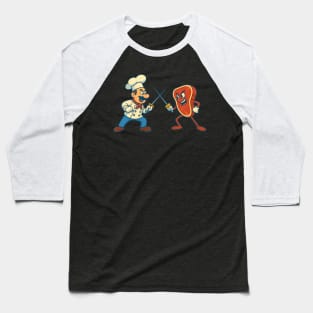 Chef vs Steak Baseball T-Shirt